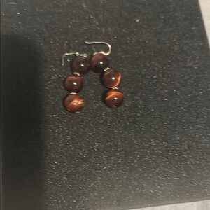 Elegant Brown Beaded Earrings